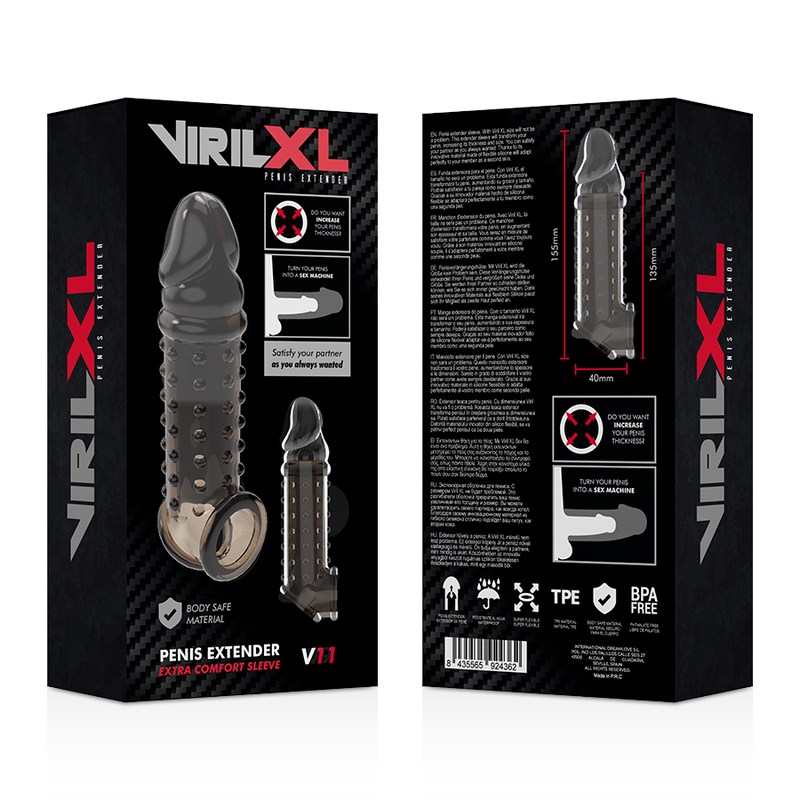 VIRILXL - EXTENSION Y FUNDA DE PENE V11 NEGRO