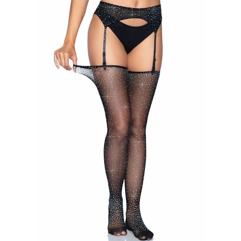 LEG AVENUE - MEDIAS BRILLANTES CON LIGUERO TALLA ÚNICA