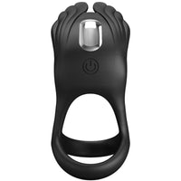 PRETTY LOVE - SILAS ANILLO VIBRADOR 7 VIBRACIONES SILICONA NEGRO