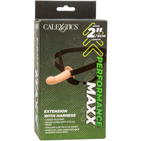 CALEXOTICS - PERFORMANCE MAXX EXTENSIÓN CON ARNÉS PIEL CLARO