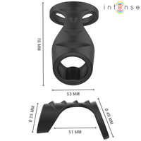INTENSE - THEO ANILLO DOBLE PARA PENE SILICONA NEGRO MODELO 3