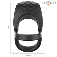 INTENSE - ALEX ANILLO DOBLE VIBRADOR PENE 10 VIBRACIONES NEGRO