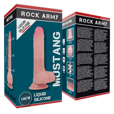 ROCKARMY - MUSTANG DILDO REALISTICO LIQUID SILICONE 18 CM -O- 4.14 CM