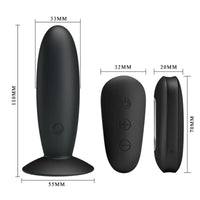 MR PLAY - PLUG ANAL CON VIBRACIÓN NEGRO CONTROL REMOTO